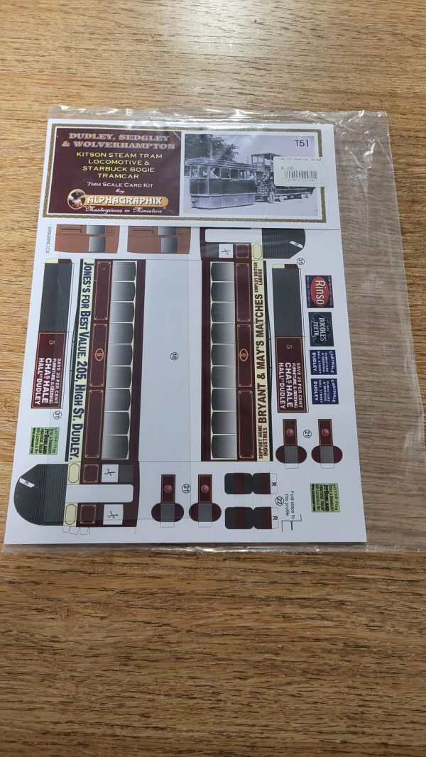 T51 Dudley, Sedgley and Wolverhampton, Kitson Steam Tram Locomotive and Starbuck Bogie Tramcar