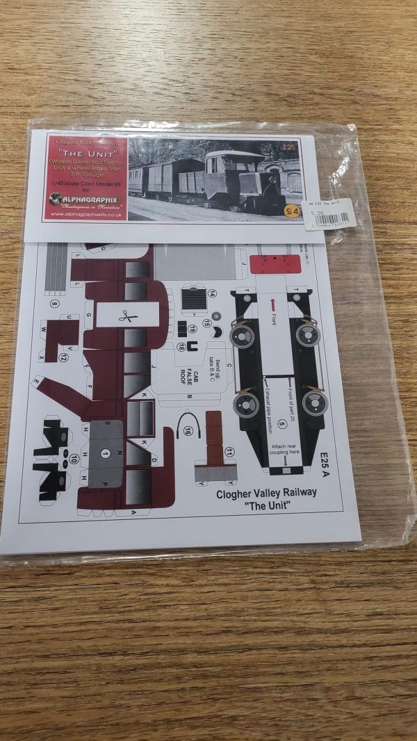 E25 Clogher Valley Railway 'The Unit' Rail Tractor and 4 Wheel Brake Van 3ft Gauge