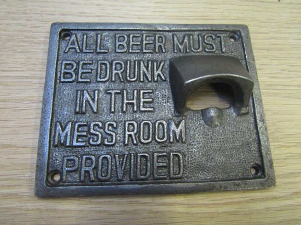 Adfix - Cast Iron Mess Room Wall Mounted Bottle Opener (B2)