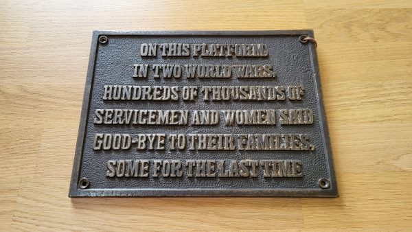 Adfix - 'On This Platform In Two World Wars' Plaque (F1)