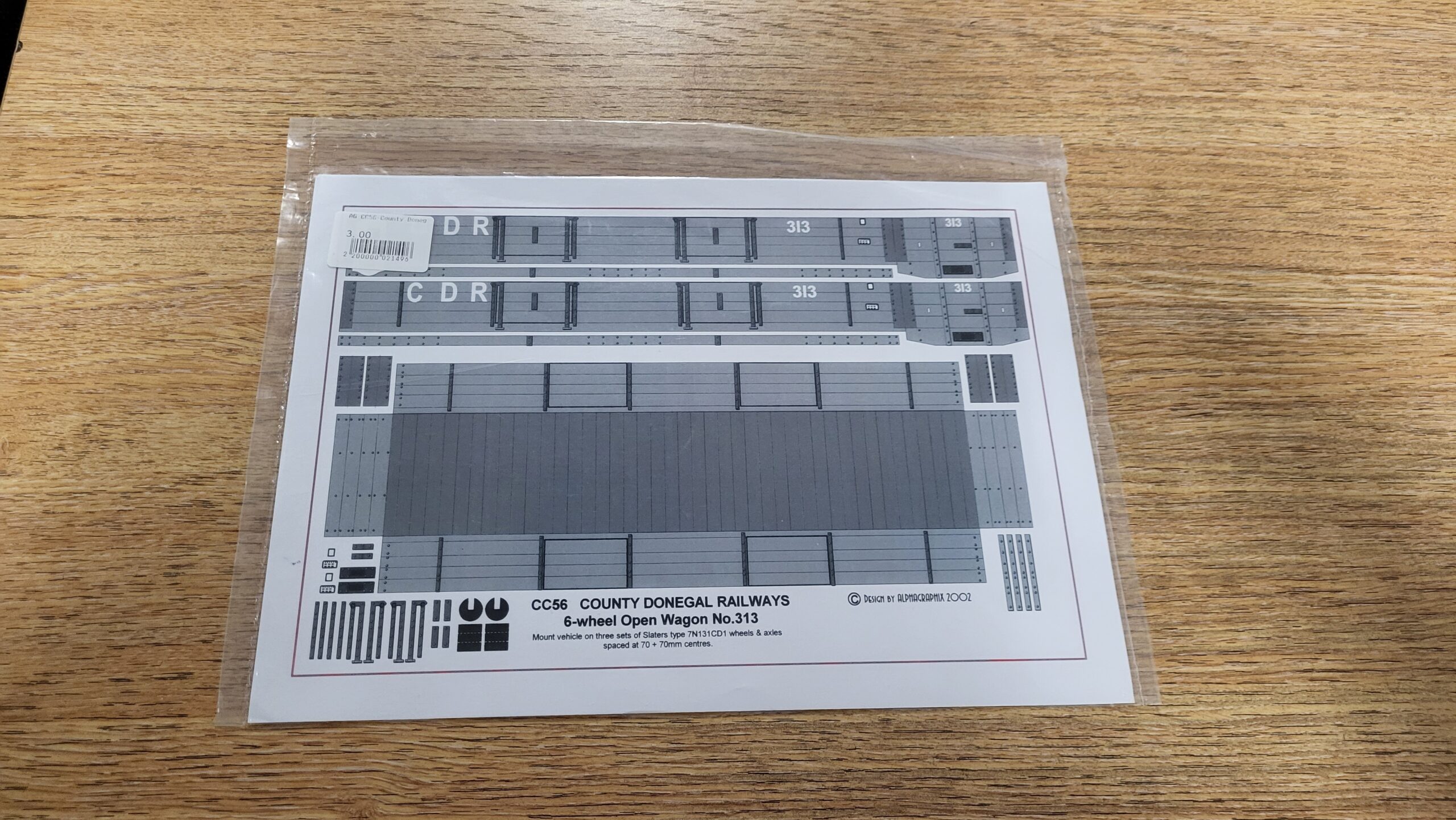 CC56 County Donegal Railways 6 Wheel Open Wagon No.313