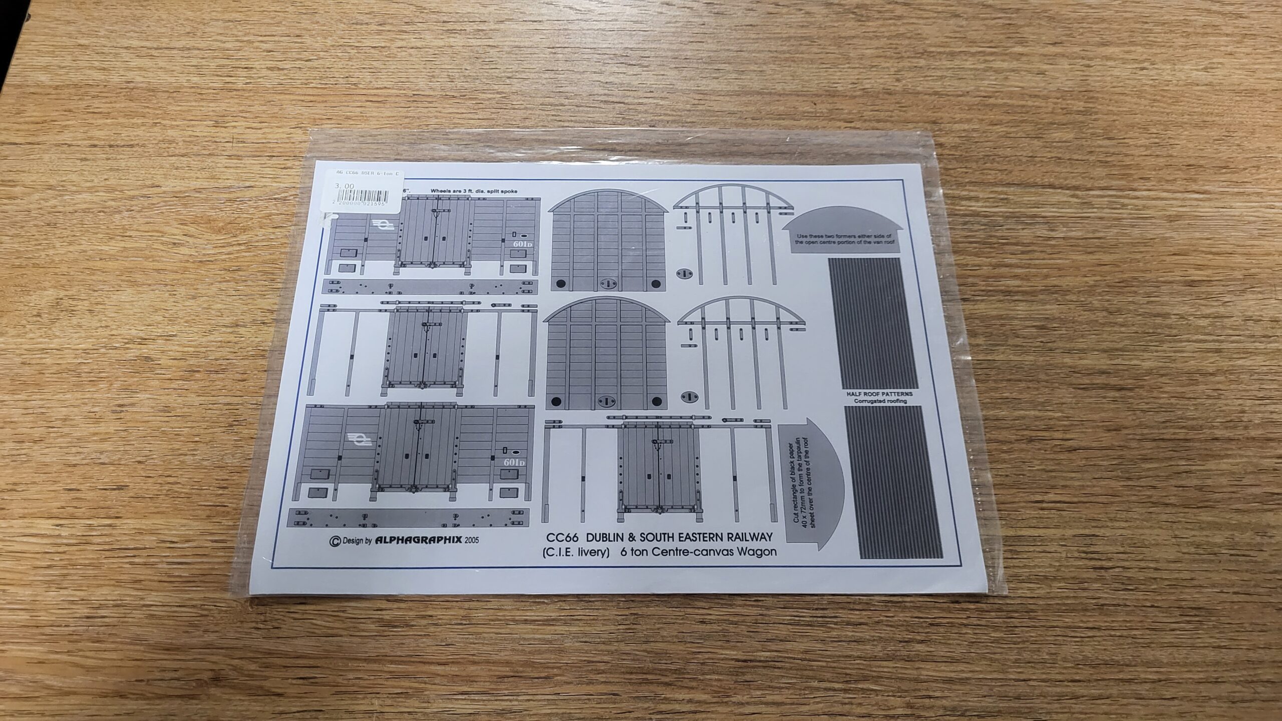 CC66 Dublin and South Eastern Railway Centre Canvas Wagon